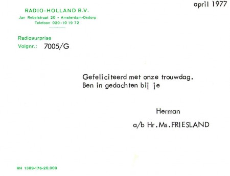 Standaard telegram, veel keuze was er niet